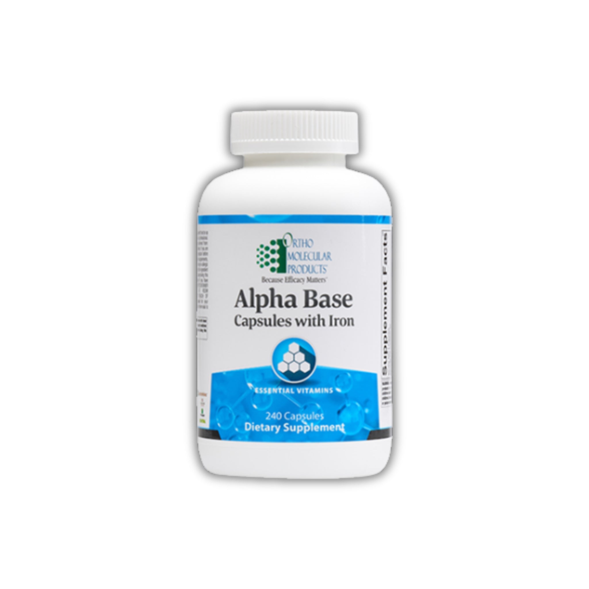 Alpha Base Capsules with Iron – 240 Capsules by Ortho Molecular Products