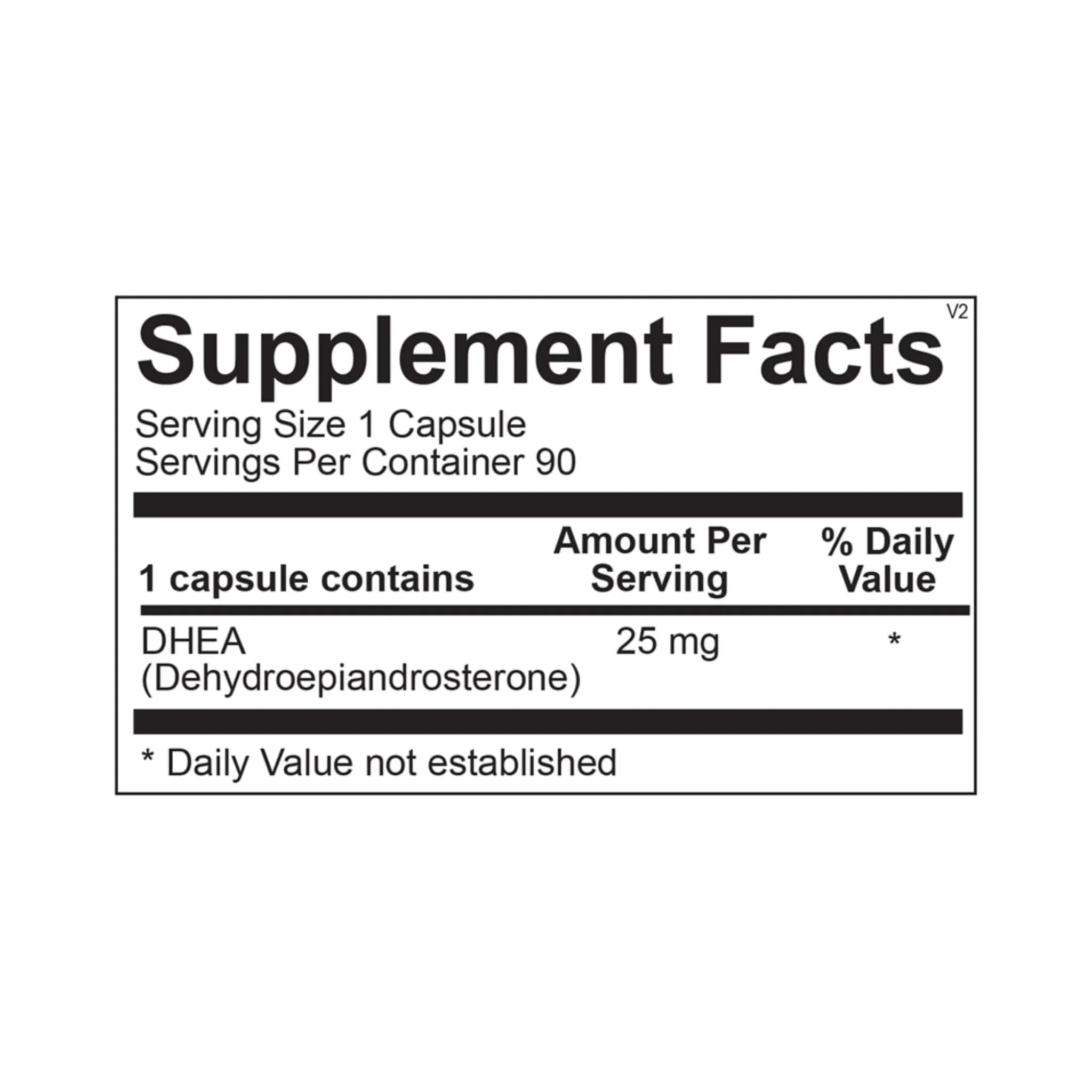 DHEA 25 mg – 90 Capsules by Ortho Molecular Products exp