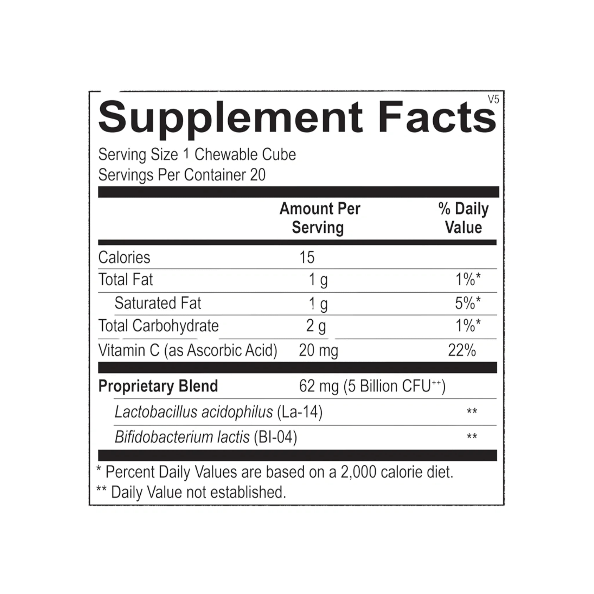 Flora Bites - 20 Chewable Cubes by Ortho Molecular Products
