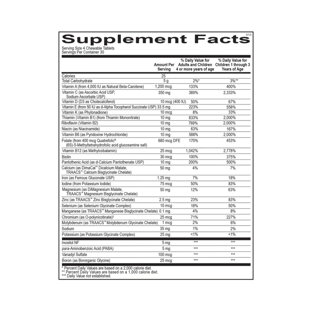 SuperNutes – 120 Chewable Tablets by Ortho Molecular Products